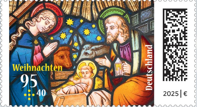Abbildungg der Weihnachtsbriefmarke 2025